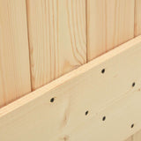 Sliding Door Natural and White 85 x 210 cm Solid Pine Wood - Rear View