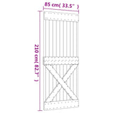 Sliding Door Natural and White 85 x 210 cm Solid Pine Wood