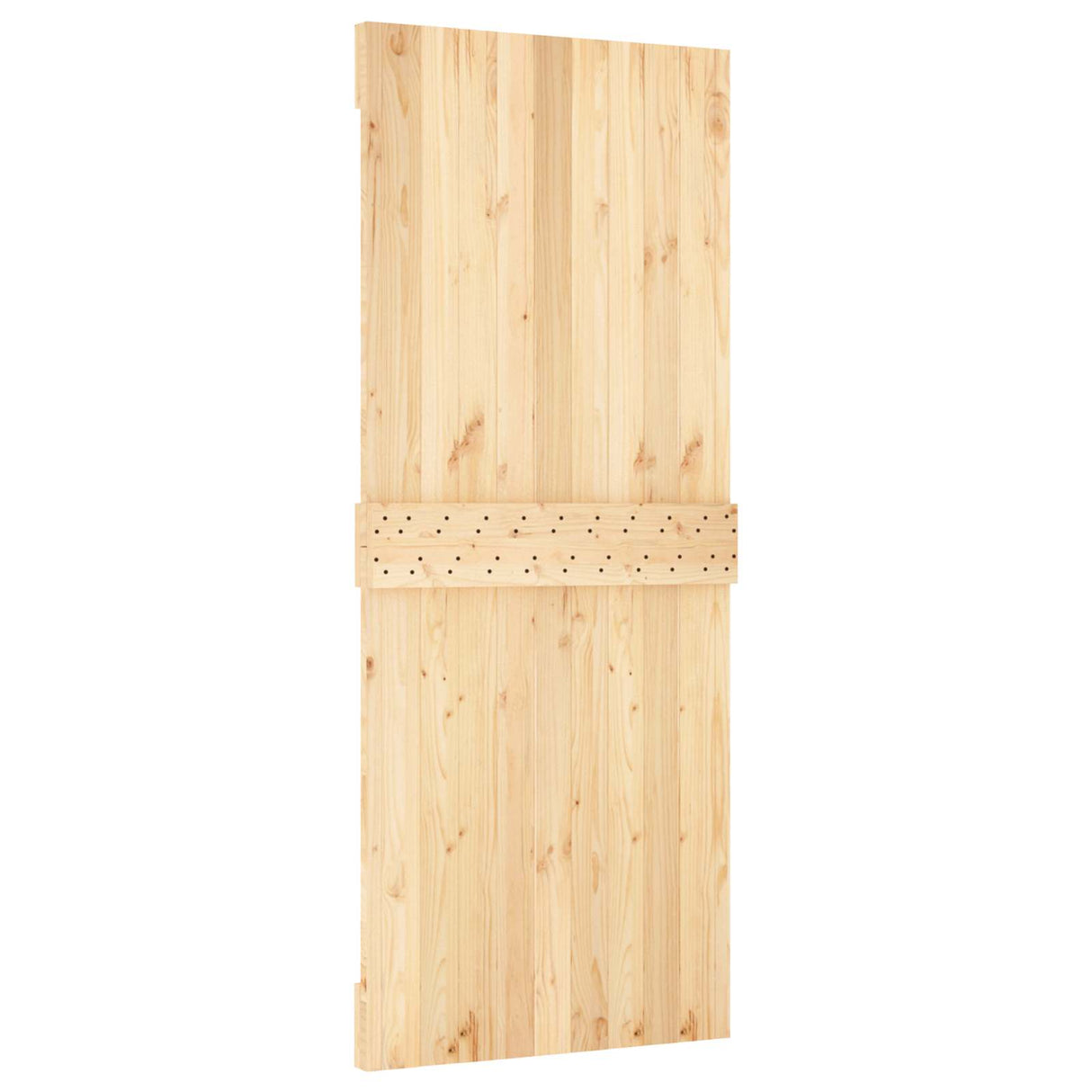 Sliding Door Natural and White 85 x 210 cm Solid Pine Wood