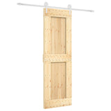 Sliding Door Natural and White 70 x 210 cm Solid Pine Wood