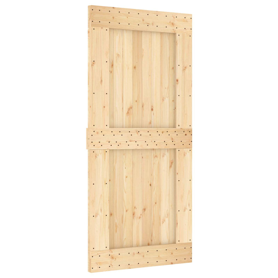 Sliding Door 95 x 210 cm Solid Pine Wood (Untreated)