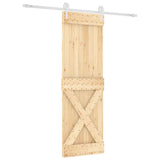 Sliding Door Natural and White 70 x 210 cm Solid Pine Wood