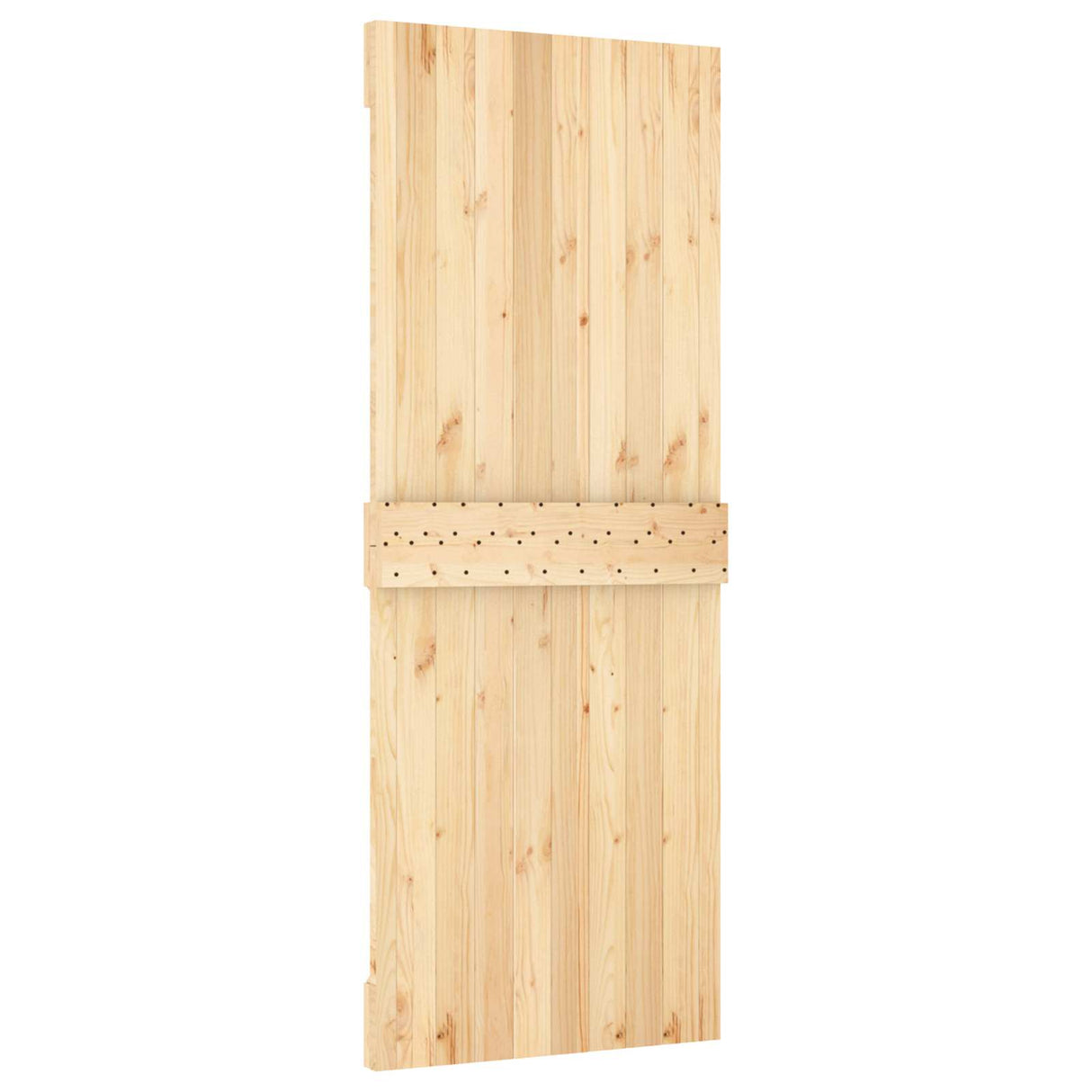 Sliding Door Natural and White 80 x 210 cm Solid Pine Wood