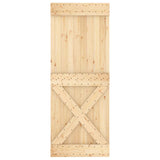 Sliding Door Natural and White 80 x 210 cm Solid Pine Wood