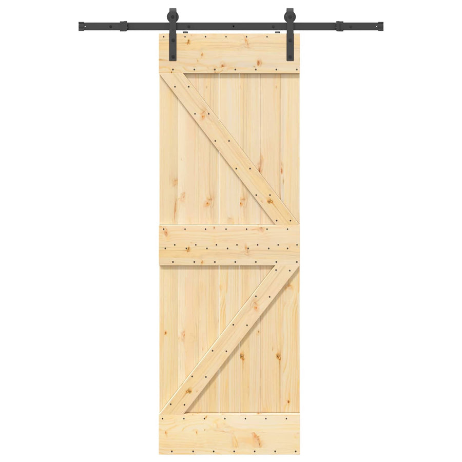 Sliding Door NARVIK 70 x 210 cm (152.5 cm) Natural and Black