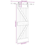 Sliding Door NARVIK 70 x 210 cm (152.5 cm) Natural and Black
