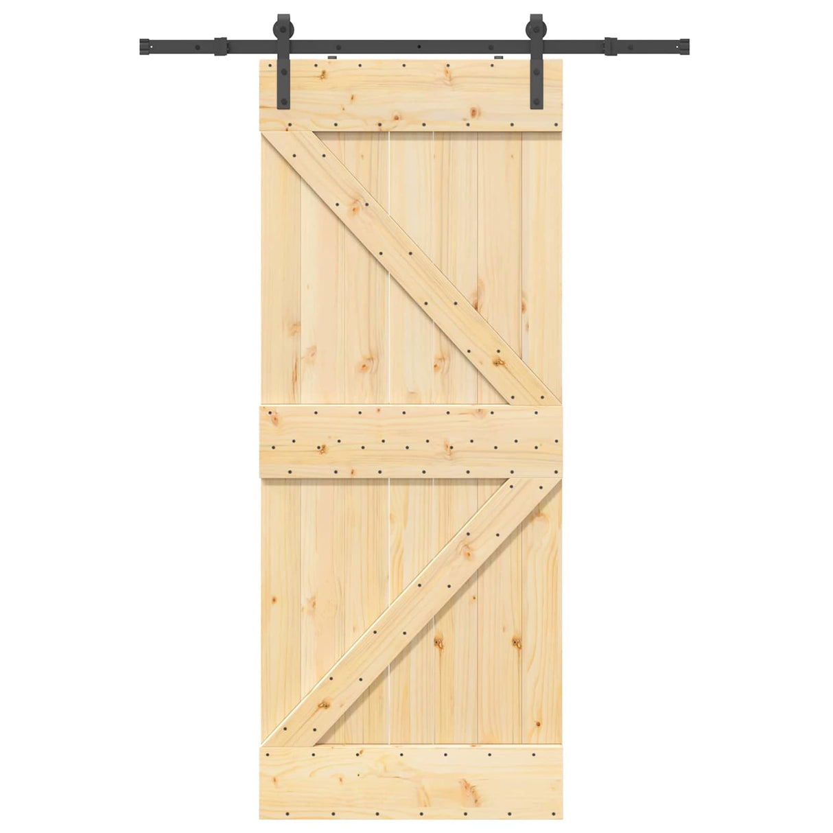 Sliding Door NARVIK Natural and Black 85 x 210 cm (152.5 cm)