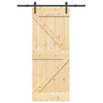 Sliding Door NARVIK 85 x 210 cm (152.5 cm) Natural and Black