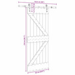 Sliding Door NARVIK 85 x 210 cm (152.5 cm) Natural and Black
