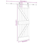 Sliding Door NARVIK 70 x 210 cm (213.5 cm) Natural and Black