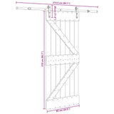 Sliding Door NARVIK Natural and Black 85 x 210 cm (213.5 cm)