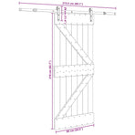 Sliding Door NARVIK 85 x 210 cm (213.5 cm) Natural and Black