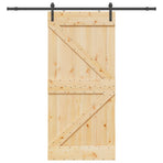 Sliding Door NARVIK 90 x 210 cm (213.5 cm) Natural and Black