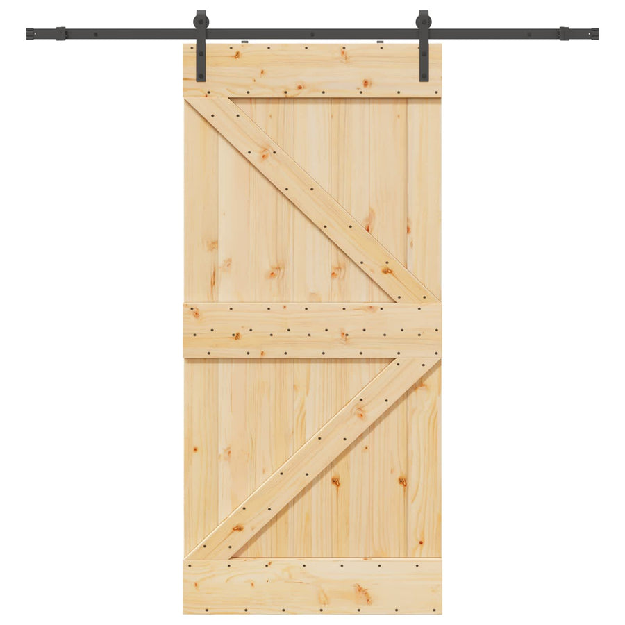 Sliding Door NARVIK 100 x 210 cm (213.5 cm) Natural and Black