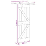 Sliding Door NARVIK 70 x 210 cm (152.5 cm) Natural and Black