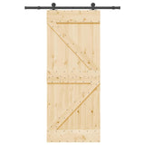 Sliding Door NARVIK 85 x 210 cm (152.5 cm) Natural and Black