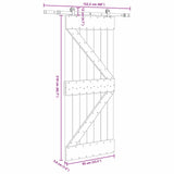 Sliding Door NARVIK 85 x 210 cm (152.5 cm) Natural and Black