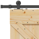 Sliding Door NARVIK 80 x 210 cm (152.5 cm) Natural and Black - Close-Up Angle