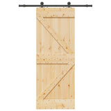 Sliding Door NARVIK 80 x 210 cm (152.5 cm) Natural and Black