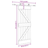 Sliding Door NARVIK 80 x 210 cm (152.5 cm) Natural and Black - Low Angle