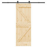 Sliding Door NARVIK Natural and Black 70 x 210 cm (213.5 cm)
