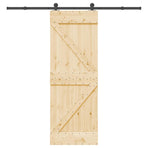 Sliding Door NARVIK Natural and Black 70 x 210 cm (213.5 cm)