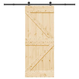 Sliding Door NARVIK Natural and Black 85 x 210 cm (213.5 cm)