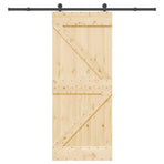 Sliding Door NARVIK Natural and Black 85 x 210 cm (213.5 cm)