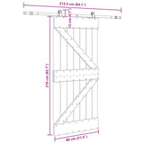 Sliding Door NARVIK Natural and Black 80 x 210 cm (213.5 cm)