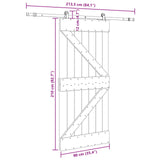 Sliding Door NARVIK Natural and Black 90 x 210 cm (213.5 cm)