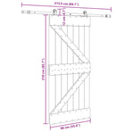 Sliding Door NARVIK Natural and Black 90 x 210 cm (213.5 cm)