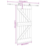 Sliding Door NARVIK Natural and Black 100 x 210 cm (213.5 cm)