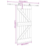 Sliding Door NARVIK Natural and Black 100 x 210 cm (213.5 cm) - 45-Degree Angle