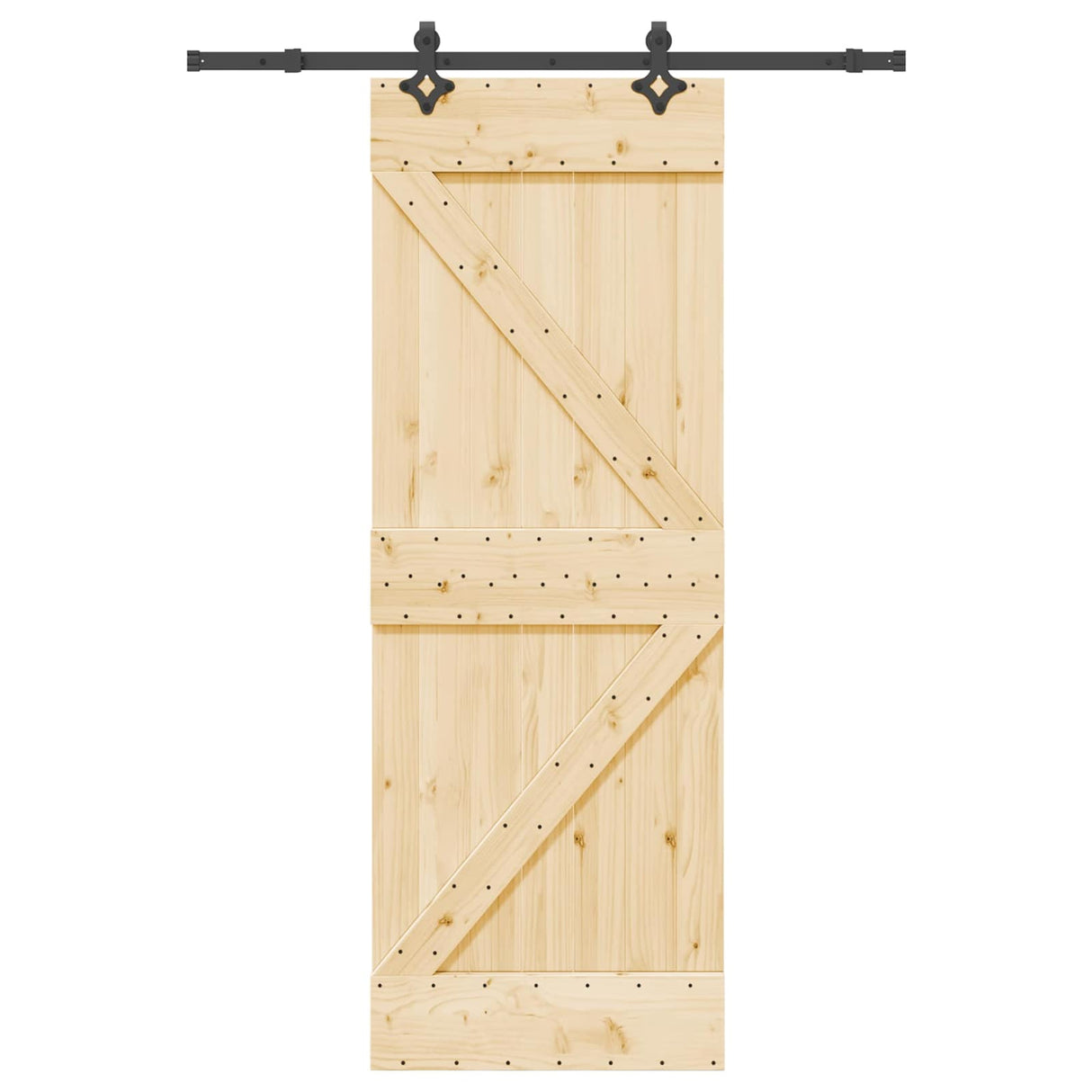 Sliding Door NARVIK Natural and Black 70 x 210 cm (152.5 cm)
