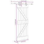 Sliding Door NARVIK 70 x 210 cm (152.5 cm) Natural and Black