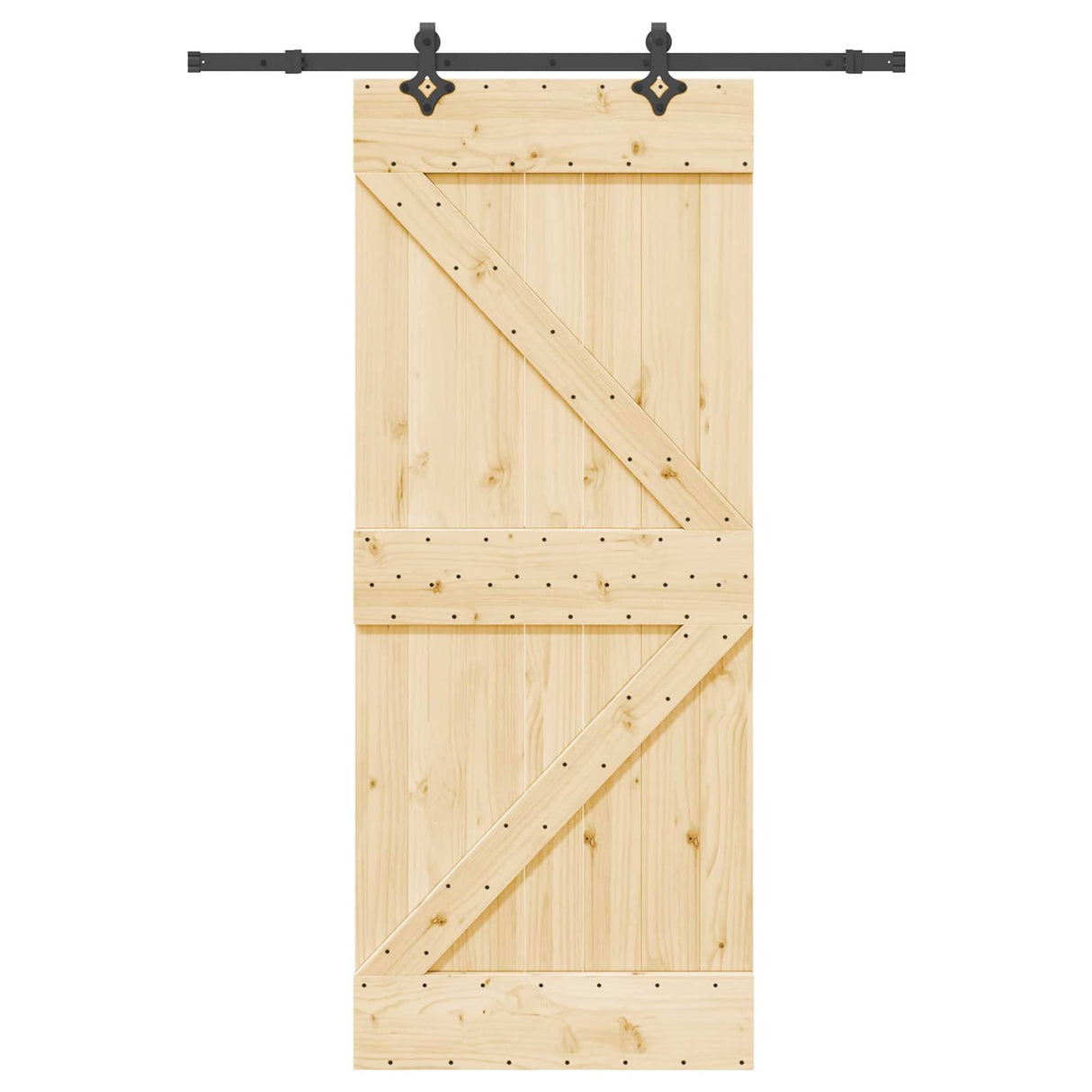 Sliding Door NARVIK Natural and Black 85 x 210 cm (152.5 cm)