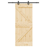 Sliding Door NARVIK Natural and Black 85 x 210 cm (152.5 cm)