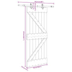 Sliding Door NARVIK Natural and Black 85 x 210 cm (152.5 cm)