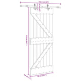Sliding Door NARVIK Natural and Black 85 x 210 cm (152.5 cm) - 45-Degree Angle