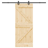 Sliding Door NARVIK Natural and Black 85 x 210 cm (213.5 cm)