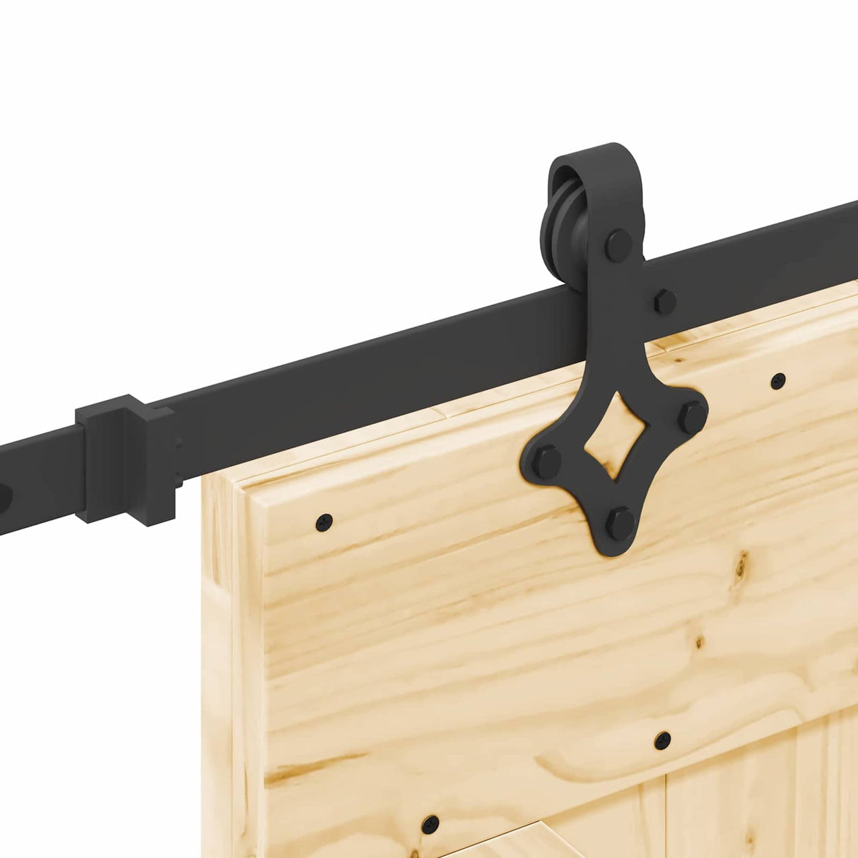 Sliding Door NARVIK Natural and Black 95 x 210 cm (213.5 cm)