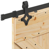Sliding Door NARVIK Natural and Black 80 x 210 cm (213.5 cm)
