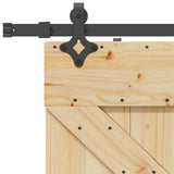 Sliding Door NARVIK Natural and Black 80 x 210 cm (213.5 cm)