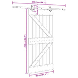 Sliding Door NARVIK Natural and Black 80 x 210 cm (213.5 cm) - Low Angle