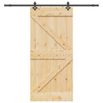 Sliding Door NARVIK Natural and Black 90 x 210 cm (213.5 cm)
