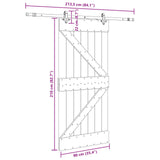 Sliding Door NARVIK Natural and Black 90 x 210 cm (213.5 cm)