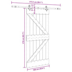 Sliding Door NARVIK Natural and Black 100 x 210 cm (213.5 cm)