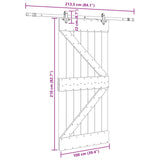 Sliding Door NARVIK Natural and Black 100 x 210 cm (213.5 cm) - 45-Degree Angle