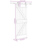 Sliding Door NARVIK Natural and Black 70 x 210 cm (152.5 cm)