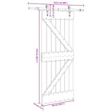 Sliding Door NARVIK Natural and Black 85 x 210 cm (152.5 cm) - 45-Degree Angle
